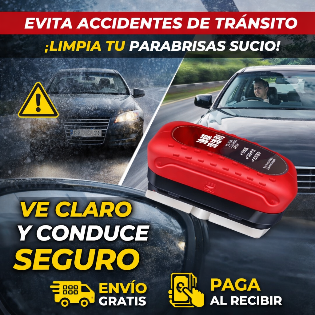 Cepillo Limpia Parabrisas - Evita accidentes, cuídate y a tu familia.